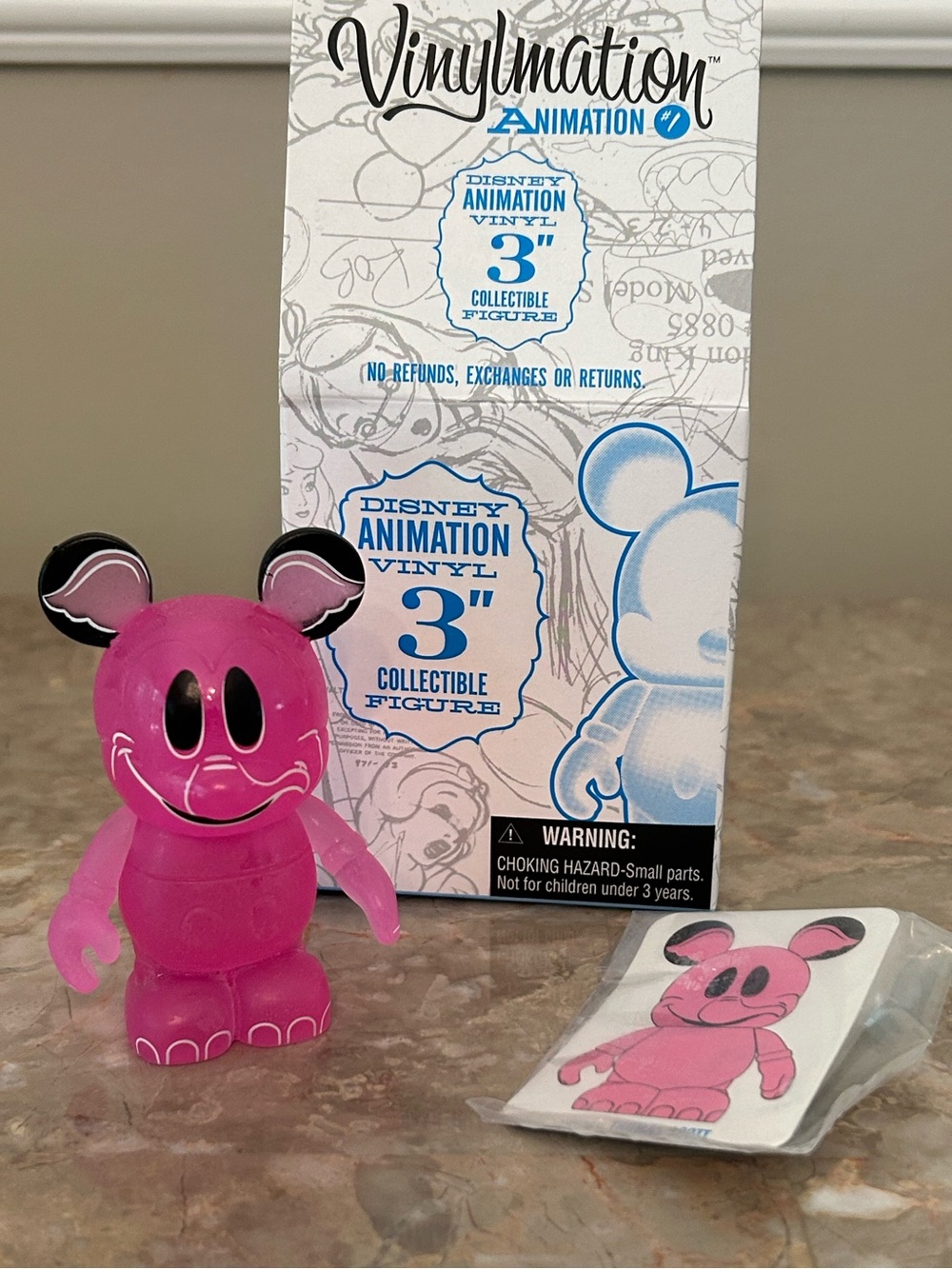 Disney Animation Vinylmation 3" Figure Series 1 Pink Elephant Dumbo Chaser